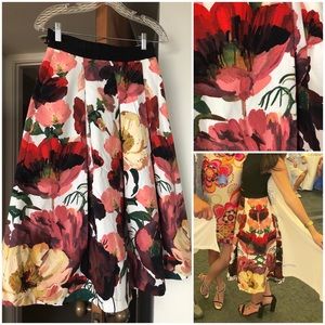 White House Black Market floral skirt